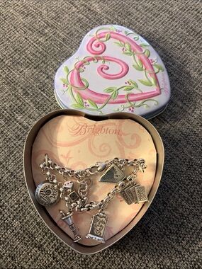 Brighton Silver Charm Bracelet State of Nevada with Heart Tin.